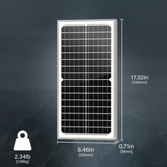 Efficient 10W Monocrystalline Solar Panel – Weather-Resistant Power for Fences