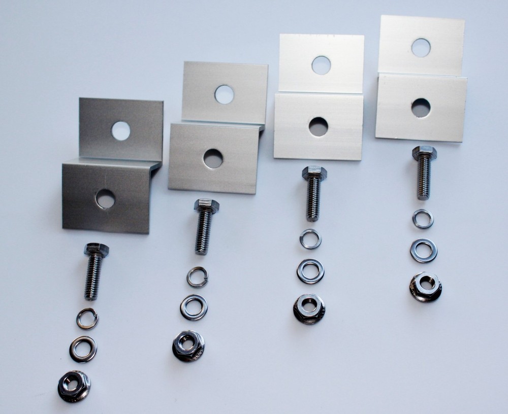 Z BRACKET SET MOUNT KIT ANODIZED ALUMINUM FOR SOLAR PANEL STAINLESS BOLTS & NUTS
