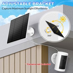 Solar Panel for Security Camera Micro USB/USB-C/DC Port Solar Panel Adjustable