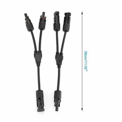 Solar Y Branch Cable T Splitter MMF FFM Waterproof Connector for PV Panel