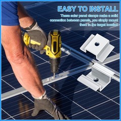 12 Pack Solar Panel Mid Clamps – 1.06″ Aluminum Mounting Brackets for Installati