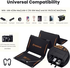 FlexSolar 40W Foldable Solar Panel Charger USB-C USB-A DC Output Waterproof Hike