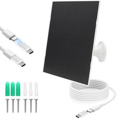 4W Solar Panel for Security Camera,Type C&Micro Solar Panel Charger for Recha…