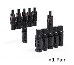 1 Pair Branch Connector 5-in-1 1000V 30A Parallel IP67 Waterproof MC4 For Solar