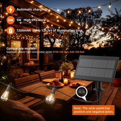 Replacement 5W Solar Panel with USB Charging Compatible with Led Patio String