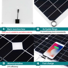 600 Watts Solar Panel Kit 12V 100A Battery Charger with Controller Caravan Boat