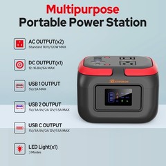 Portable Power Station 120W, Outdoor Power Bank Generator with AC Outlet, Ext…