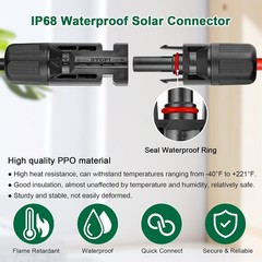 10AWG Solar Cable 50FT Extension Cord PV Wire Waterproof