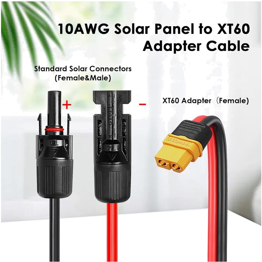 Waterproof XT60 Adapter Cable for Solar Panels