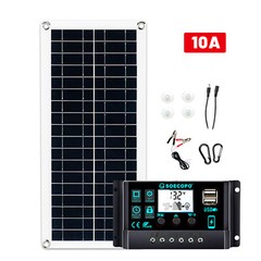Solar Panel Kit 10A-100A Controller 12-18V Battery Charger Dual USB Caravan