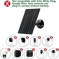 Solar Panel for Security Camera, 4W Solar Charger with Micro USB/USB-C Plug w…