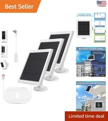 Adjustable Solar Panel with 360° Mount for Ring Cameras – Dustproof & Waterproof