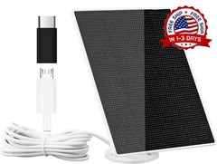Panel solar con puerto micro USB y tipo C, cable de 10 pies resistente al agua