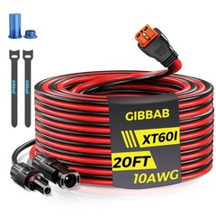 20FT 10AWG Solar Panel Connector XT60i-F Adapter Extension Charging Cable for Ec