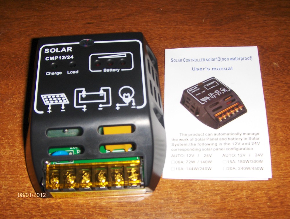Solar charge controller regulator 12/24 V 10 amp 17 V – 38 V INPUT solar panels