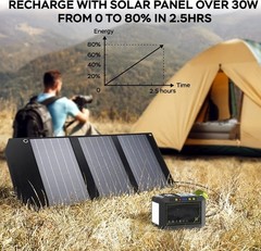 Estación de energía portátil de litio para camping de 88 Wh, Generador solar
