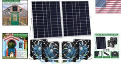 2 Set 20W Solar Powered High Speed Exhaust Fan Kit with Adjustable Stand