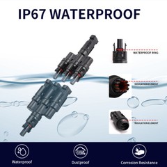 GEYA 1 Pair T Branch IP67 PV Solar panel Cable Connectors 2/3/4/5/6 Male&Female
