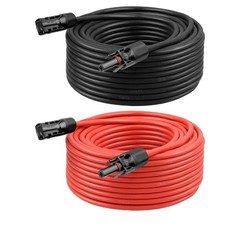 POWMr MC4 SOLAR EXTENSION CABLE 10 AWG 100FT RED/BLK WITH CONNECTORS M/F