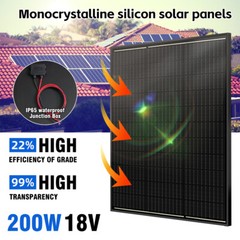 120W 200W Watt Mono Solar Panel 12V Battery Charger Home Boat RV Off Grid Power