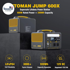 Jump 600X Portable Power Station 600W, 299Wh Solar Generator Lifepo4 Battery Pow
