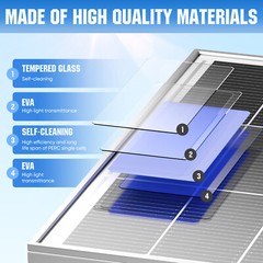 200W 400W 800W 18BB N-Type Solar Panel Battery Charging Boat Home Off-Grid RV PV