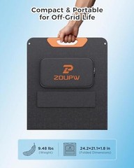 100W Portable Solar Panel with 5-in-1 Cable,23.5% Efficiency Mono 100W-1PCS