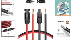 30ft 10AWG Solar Extension Cable Kit with Male/Female Connectors, Copper