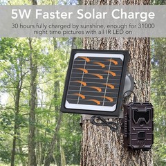 Dosarzo 5W 12V Solar Panel for Trail Camera with 5200mAh Rechargeable Battery