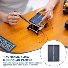 2Pcs 1.5V 0.45W 300mA Mini Solar Panels, Solar Photovoltaic Power Cells