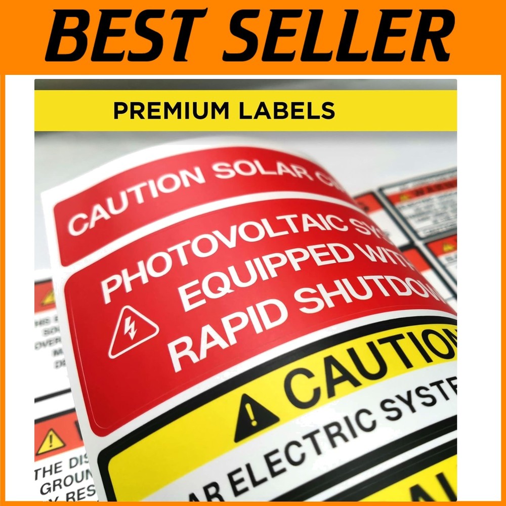 Vinyl Labels Set for Solar Panels – 48 Pack