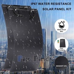 200W Flexible Solar Panel + Controller MC4 Connector RV Camping Off-Grid Rooftop