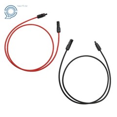 1 Pair 5 Feet 10 AWG Solar Panel Extension Cable Wire Connector Black + Red