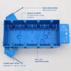 4-Gang PVC New Work Switch/Outlet Wall Electrical Box,60 Cubic inch,ETL,7-1/2…