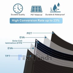 200W Flexible Solar Panel + Controller MC4 Connector RV Camping Off-Grid Rooftop