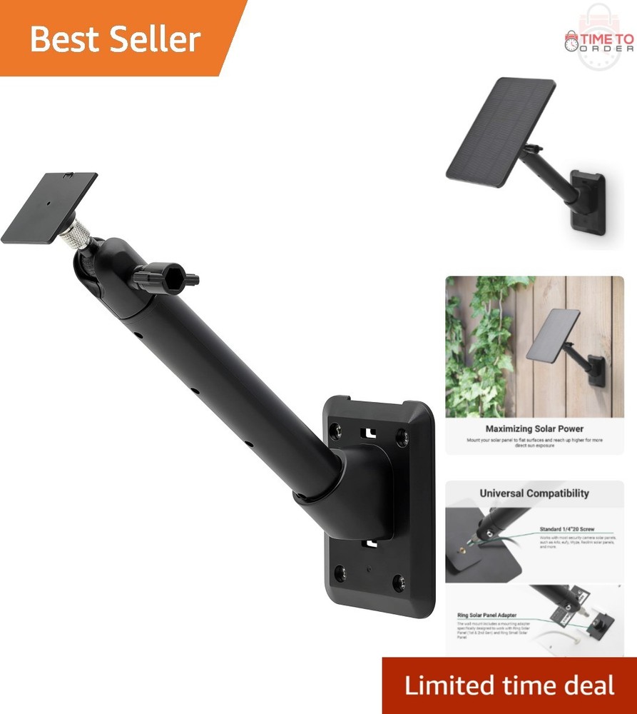 Universal Solar Panel Wall Mount Adjustable Extended Arm for Security Cameras