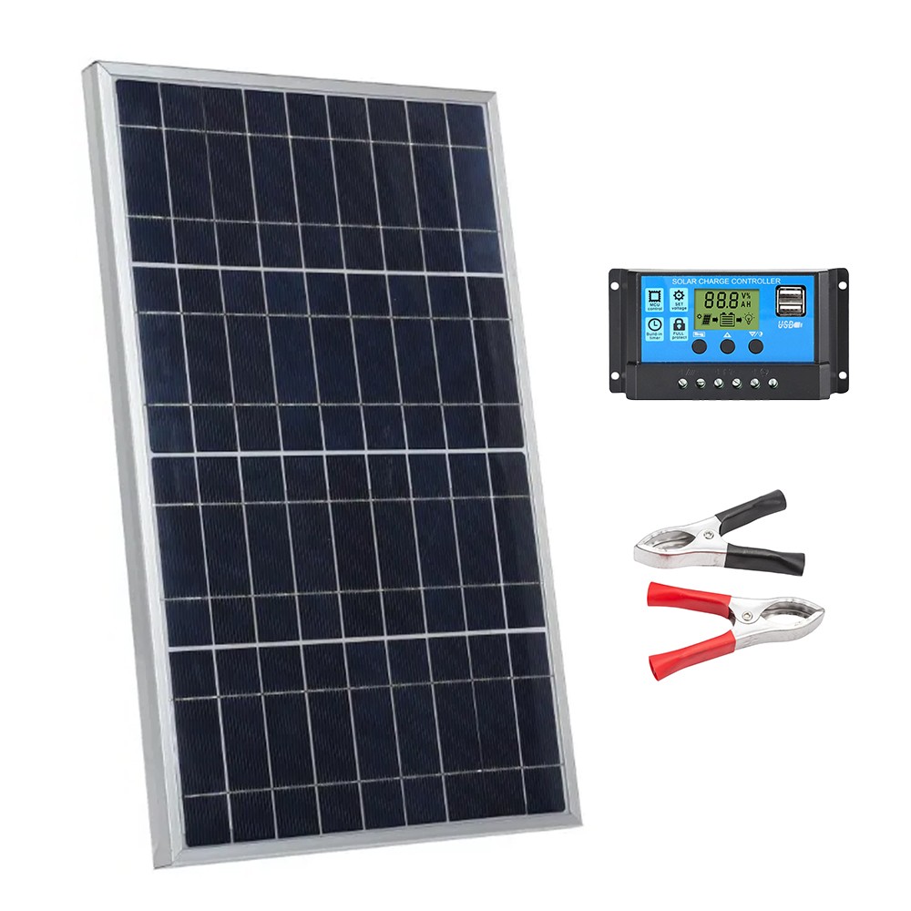 10W Watts Solar Panel Kit 18V Battery Charger w/ Controller Caravan Boat Car RV