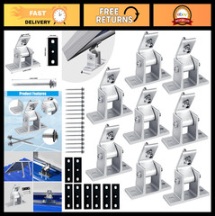 Adjustable Solar Panel Mounting Brackets Kit – 8PCS, 10-60° Tilt for RV Roof 400