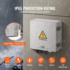 4 String 15 Amp Solar PV Combiner Box Steel Case Wih IP65 Weather Protection for