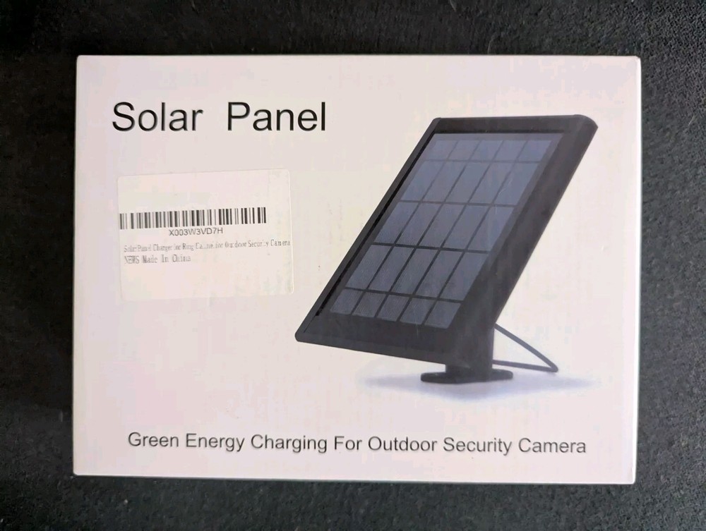 Solar Panel for Ring Spotlight Cam Stick Up Cam Reolink Argus Pro Battery Black