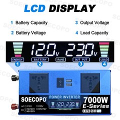 7000W Solar Kit | Sine Wave Inverter+2High-Conversion Solar Panels+100A Charger