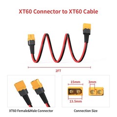 ELFCULB 12AWG 2FT XT60 Extension Cable 2 6 10 20 35 50 75 100FT XT60 Female t…