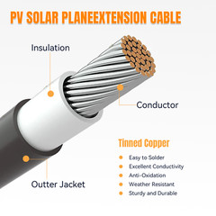 100FT 10 AWG Solar Panel Extension Cable PV Wire Solar Connectors Pair 6mm²