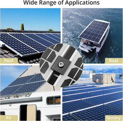10-Pack Solar Panel Mid Clamps for Unistrut, Aluminum Mounting Kit, Black
