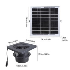Solar Powered 4 Inch Plastic Ventilation Fan With 8W Panel For Outdoor Sheds