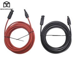 1 Pair Black + Red Wire Connector 10AWG Solar Panel Extension Cable 30 Feet
