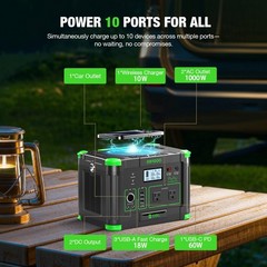 Solar Generator 999Wh | 1000W Portable Power Station, (Peak 2000W) PD 60W Backup