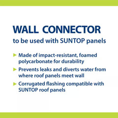 Suntop Wall Connector Flashing Castle 4 ft Polycarbonate Gray Impact-Resistant