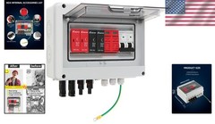 600V Solar DC PV Combiner Box 2 String Waterproof Fuse MCB SPD