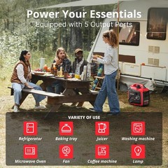 AMERISUN 2500W Portable Inverter Generator, Gas Powered Generator with CO Sen…